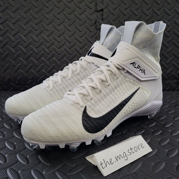 Nike Alpha Menace Elite 2 DT  Flyknit White Football Cleats CI1530-100  Sz 11.5 main image 4